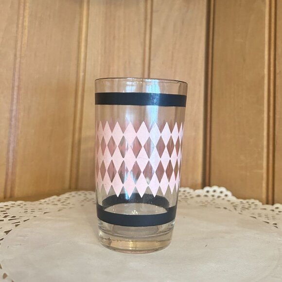 Vintage Swanky Swigs Juice Glasses Mismatched Set of 4 Pink Blue Floral Retro - Picture 2 of 9